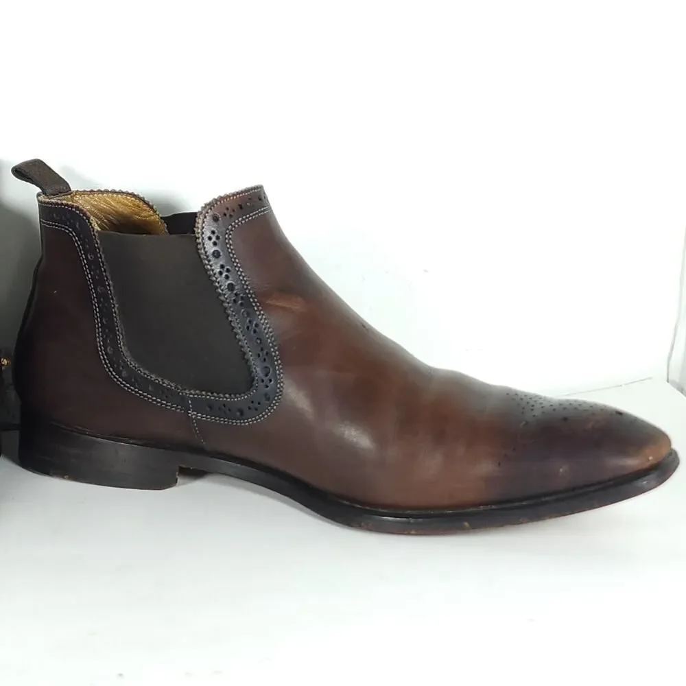 Antonio Maurizi Men's US7 EU40 Brown Burnished Leather Chelsea Ankle boots